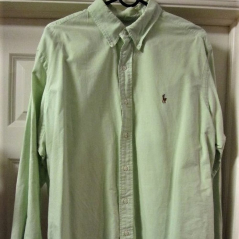Ralph Lauren Mens Green B'Down Classic Fit Shirt